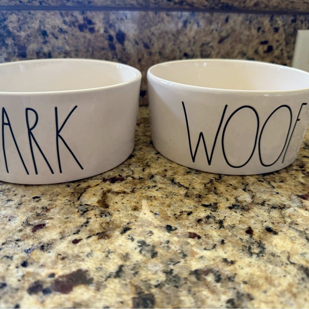 Rae Dunn Cream Pet Bowls - Bark and Woof